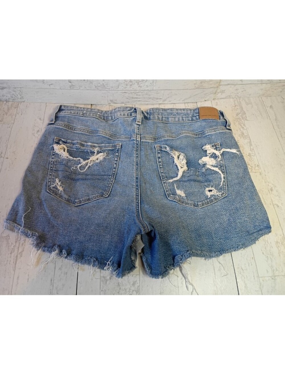 American Eagle Outfitters Distressed Denim Cutoff Shorts - Light Blue Sz 16